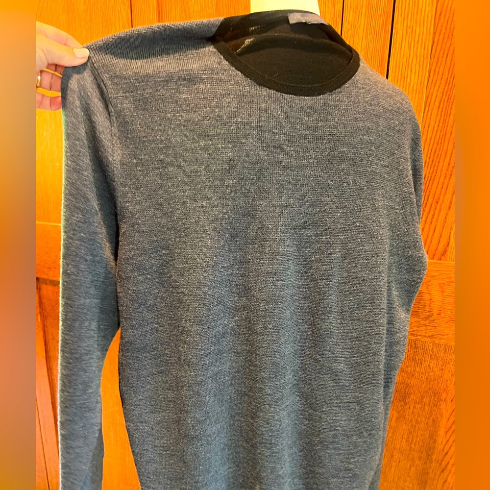 Zachary Prell Wool Sweater Black Grey Two Tone XL Excellent